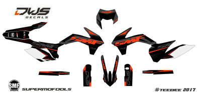 Complete stickerset KTM EXC F 125 250 350 450 500 2013 2014 2015 2016 Model 2Decals dekor design graphics aufklebe stickerset nummerset dws mx model 4 graphix