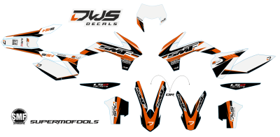Complete stickerset KTM EXC F 125 250 350 450 500 2013 2014 2015 2016 Model 2Decals dekor design graphics aufklebe stickerset nummerset dws mx model 4 graphix