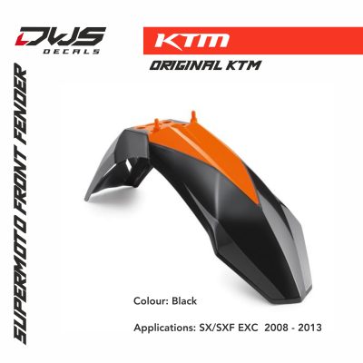 KTM Supermoto front fender original plastics 2008 2009 2010 2011 2012 2013 dws decals kotflugel voorspatbord