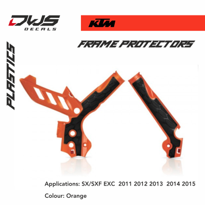 Frame protectors ktm acerbis 2011 2012 2013 2014 2015 orange black like smf fool one dws decals