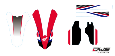Trimset Honda CRF 450 2009 2010 2011 2012 Honda CRF 250 2010 2011 2012 2013 Decals dekor design graphics aufklebe stickerset nummerset dws mx