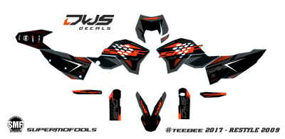 KTM SMF supermofools Teebee 2017 restyle DWS decals 2009 2010 2011 exc supermotard supermoto