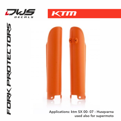 KTM fork protectors gabelschutz voorpootbeschermers plastic acerbis supermoto husqvarna open type