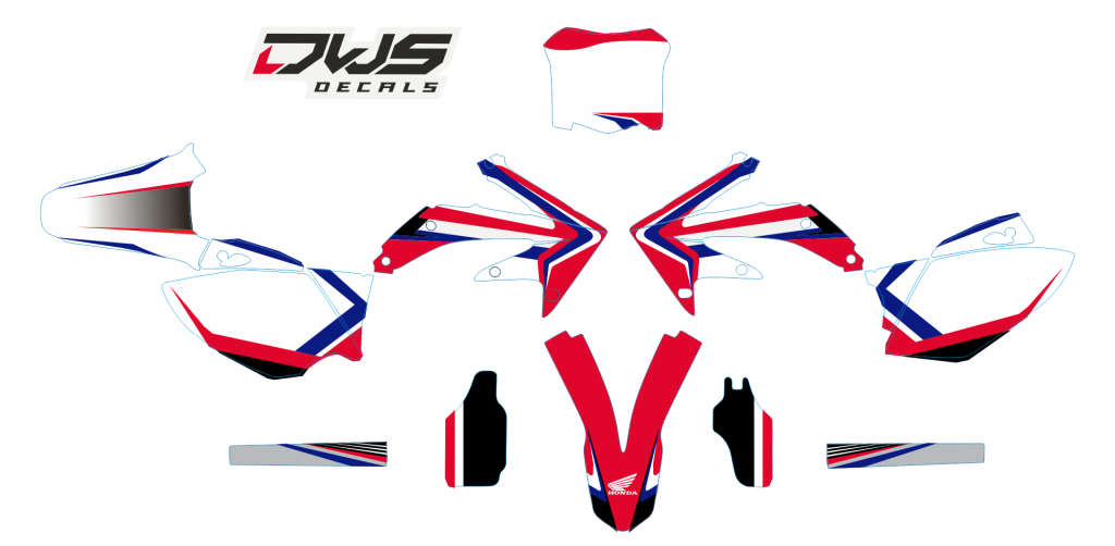 Volledige stickerset Honda CRF 450 2005 2006 2007 2008 Honda CRF 250 2006 2007 Decals dekor design graphics aufklebe stickerset nummerset dws mx