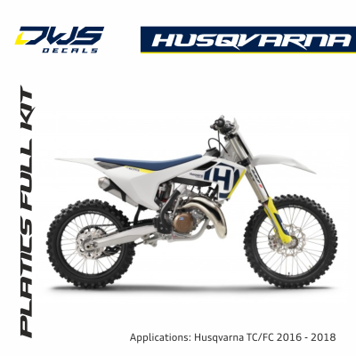 Husqvarna Plastics TC 125 FC 250 350 450 FS 450 2016 2017 2018 acerbis teal dws decals front fender rear fender forkprotectors side panels kotflugel radiator scoops gabelschutzer voorpöot beschermers nummerplaten voorspatbord new nieuw standaard 2018