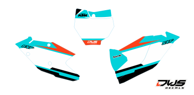 Nummerset KTM SX SXF 125 250 350 450 2016 2017 2018 DWS decals numberplate side panels mx decals dws decals stickers
