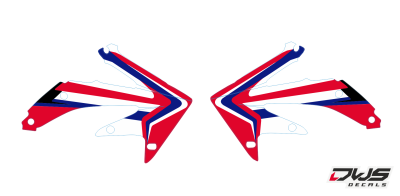 Radiaset Honda CRF 450 2005 2006 2007 2008 Decals dekor design graphics aufklebe stickerset nummerset dws mx radiator scoops 