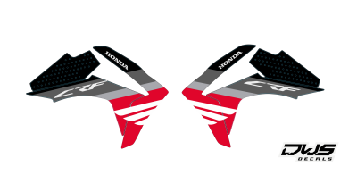 Radiaset Honda crf 450 2013 2014 2015 2016 Honda Crf 250 2014 2015 2016 model 4 black red zwart rood schwarz rot Decals dekor design graphics aufklebe stickerset nummerset dws mx radiator scoops tank