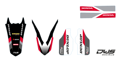trimset Honda crf 450 2013 2014 2015 2016 Honda Crf 250 2014 2015 2016 Decals dekor design graphics aufklebe stickerset nummerset dws mx rear fender front fender fork protetcors swingarm achterbrug voorpootbeschermers gabelschutzer kotfluge