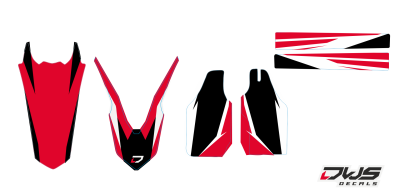 Trimset Honda crf 450 2013 2014 2015 2016 Honda Crf 250 2014 2015 2016 model 4 black red zwart rood schwarz rot Decals dekor design graphics aufklebe stickerset nummerset dws mx