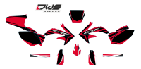 Volledige stickerset Honda CRF 250 2004 2005 2006 2007 2008 2009 Honda CRF 450 2005 2006 2007 2008 SET model 2 black red zwart rood schwarz rot Set Decals dekor design graphics aufklebe stickerset nummerset dws mx