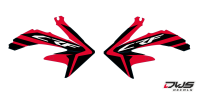 Radiaset Honda CRF 250 2004 2005 2006 2007 2008 2009 Honda CRF 450 2005 2006 2007 2008 SET model 2 black red zwart rood schwarz rot Set Decals dekor design graphics aufklebe stickerset nummerset dws mx