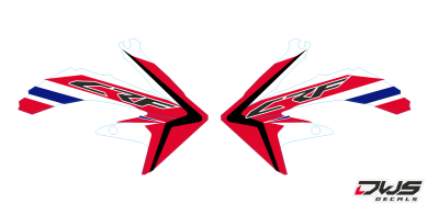 Radiaset Honda CRF 250 2004 2005 2006 2007 2008 2009 Honda CRF 450 2005 2006 2007 2008 SET model 1 Set Decals dekor design graphics aufklebe stickerset nummerset dws mx