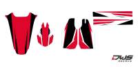Trimset Honda CRF 250 2004 2005 2006 2007 2008 2009 Honda CRF 450 2005 2006 2007 2008 SET model 2 black red zwart rood schwarz rot Set Decals dekor design graphics aufklebe stickerset nummerset dws mx
