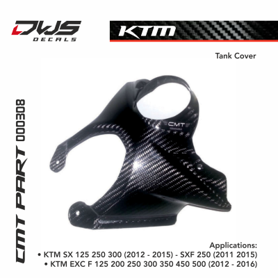KTM CMT carbon tank cover EXC EXCF 2011 2012 2013 2014 2015 SX SXF dws decals