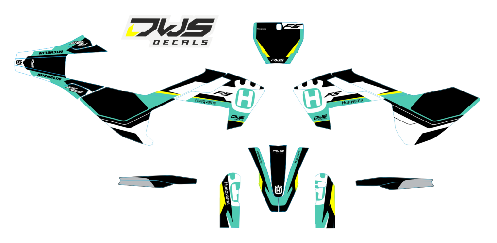 Complete Stickerset Husqvarna FS 450 2016 2017 2018 Decals dekor decore design graphics aufklebe stickerset nummerset dws mx