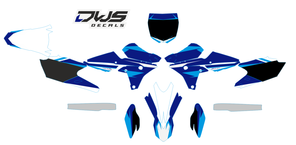 Complete Stickerset Yamaha YZF 250 450 2014 2015 2016 Model 2Decals dekor design graphics aufklebe stickerset nummerset dws mx