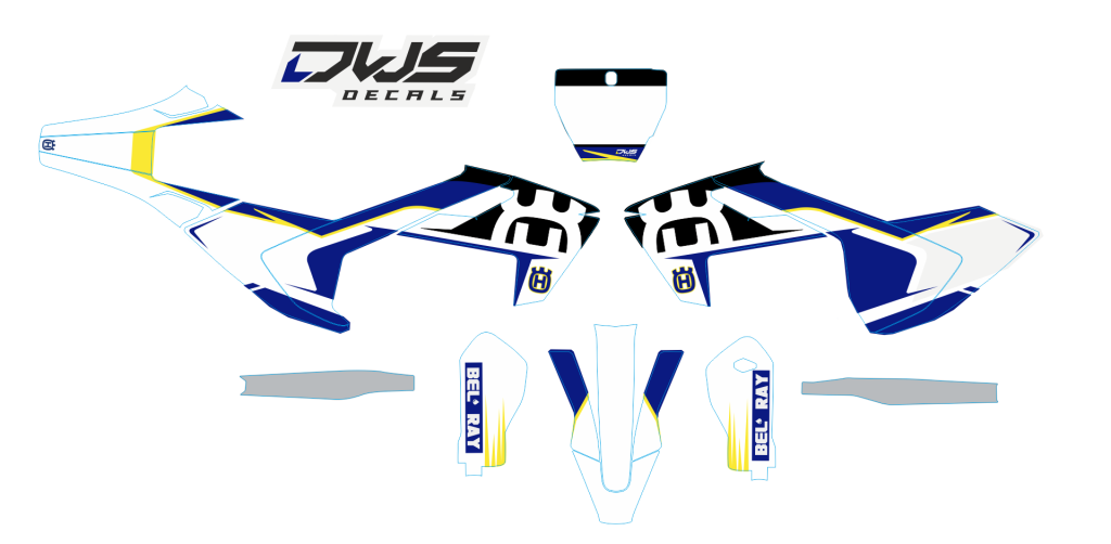 Complete Stickerset Husqvarna TC 125 FC 250 350 450 FS 450 2016 Decals dekor design graphics aufklebe stickerset nummerset dws mx
