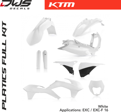 KTM Plastics Acerbis EXC EXC-F 2016 White