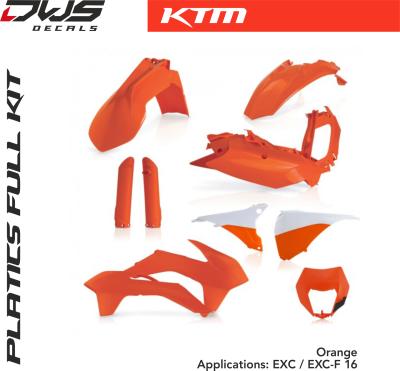 KTM Plastics Acerbis EXC EXC-F 2016 Orange