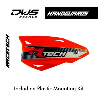 RACETECH Vertigo Hanguards with plastic mount kit dws decals handkappen handkap 