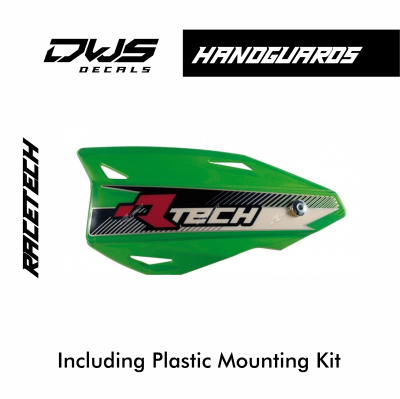 RACETECH Vertigo Hanguards with plastic mount kit dws decals handkappen handkap