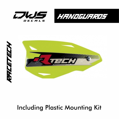 RACETECH Vertigo Hanguards with plastic mount kit dws decals handkappen handkap
