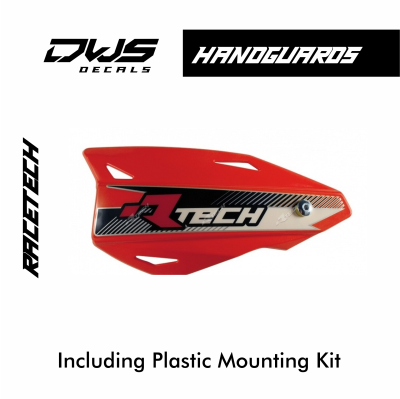 RACETECH Vertigo Hanguards with plastic mount kit dws decals handkappen handkap