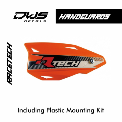 RACETECH Vertigo Hanguards with plastic mount kit dws decals handkappen handkap