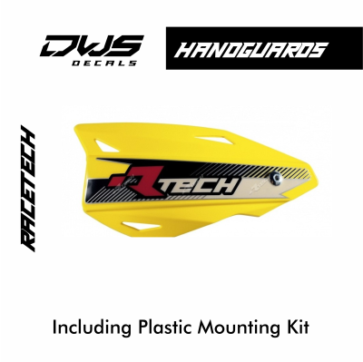 RACETECH Vertigo Hanguards with plastic mount kit dws decals handkappen handkap