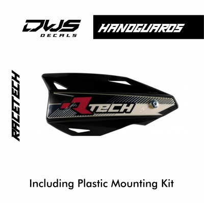 RACETECH Vertigo Hanguards with plastic mount kit dws decals handkappen handkap