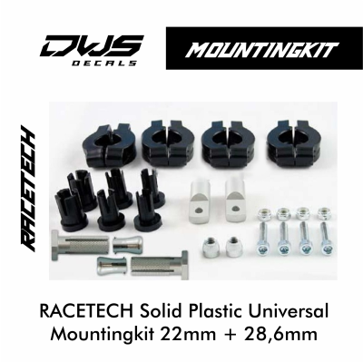 Dws decals mountingkit racetech solid plastic universal 22mm 28,6mm 