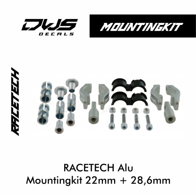 Dws decals mountingkit racetech solid plastic universal 22mm 28,6mm