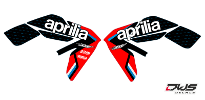 Radiaset Radiator scoops shrouds tank kappe Aprillia SXV 450 550 Enduro complete stickerset decore decal set decal kit aufklebe nummerset trimset radiaset radiotor scoops front fender fork protectors rear fender kotflugel mx graphics dws decals