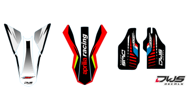 Trimset Aprillia SXV 450 550 Enduro complete stickerset decore decal set decal kit aufklebe nummerset trimset radiaset radiotor scoops front fender fork protectors rear fender kotflugel mx graphics dws decals front fender Kotflugel vorne voorspatbord rea