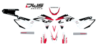 Complete stickerset Honda CRf 450 R XR 2017 Decals dekor design graphics aufklebe stickerset nummerset dws mx model 1 Honda factory look 2017 graphic rear fender front fender forkprotectors fluor yellow kabelgeschutzer kot flugel neon