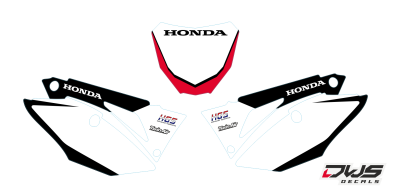 Complete stickerset Honda CRf 450 R XR 2017 Decals dekor design graphics aufklebe stickerset nummerset dws mx model 1 Honda factory look 2017 graphic rear fender front fender forkprotectors fluor yellow kabelgeschutzer kot flugel neon
