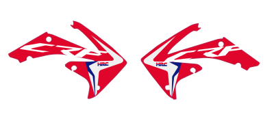 Radiaset Honda CRF 450 2009 2010 2011 2012 Honda CRF 250 2010 2011 2012 2013 rood model 2Decals dekor design graphics aufklebe stickerset nummerset dws mx