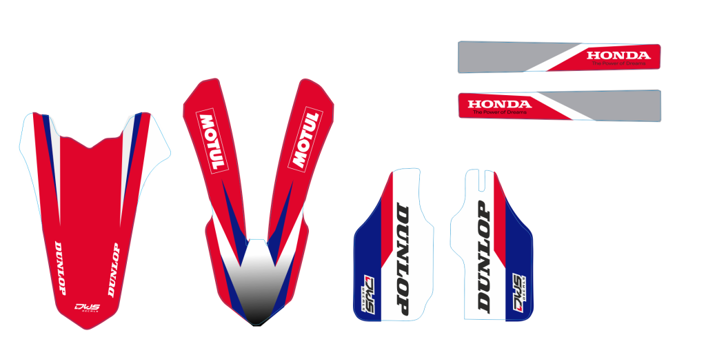 trimset Honda CRF 450 2009 2010 2011 2012 Honda CRF 250 2010 2011 2012 2013 rood model 2Decals dekor design graphics aufklebe stickerset nummerset dws mx