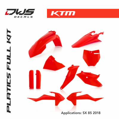 KTM plastics sx 85 2018 acerbis white black replica dws decals oem mx graphics