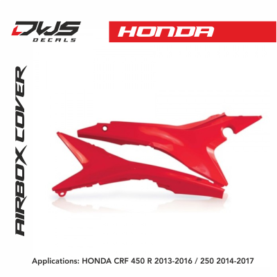 AIRBOX COVER HONDA CRF450R 2013-2016 250 2014-2017 - red dws decals acerbis