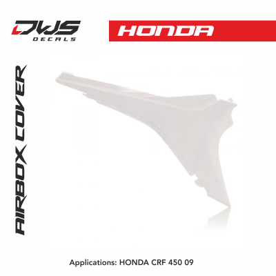 FILTERBOX COVER HONDA CRF 450 09 white dws decals acerbis