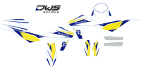 Complete stickerset Husqvarna 449 511 TE TXC SMR TC 2011 2012 2013 2014 Geel blauw yellow blue gelb blau Decals dekor design graphics aufklebe stickerset nummerset dws mx