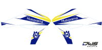 Radiaset Husqvarna 449 511 TE TC 2011 2012 2013 Geel blauw yellow blue gelb blau Decals dekor design graphics aufklebe stickerset nummerset dws mx