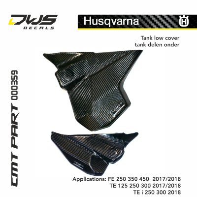 CARBON TANK LOW. COVER for HUSQVARNA TE 300 I 2018 dws decals cmt 