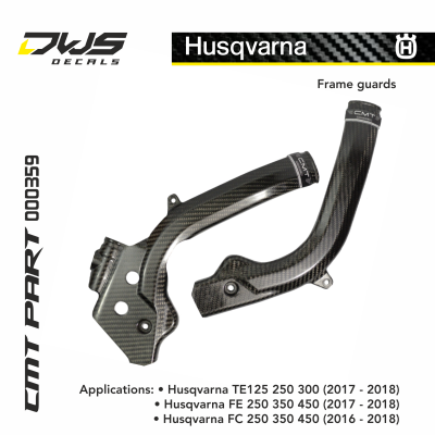 CARBON FRAME GUARDS for HUSQVARNA TE 300 2017 - 2018 dws decals