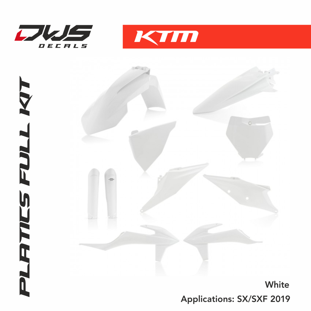 KTM plastics SX SX-F 125 150 250 350 450 2019 White