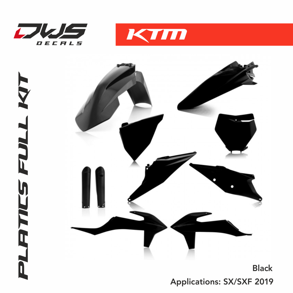 KTM plastics SX SX-F 125 150 250  350 450 2019 black