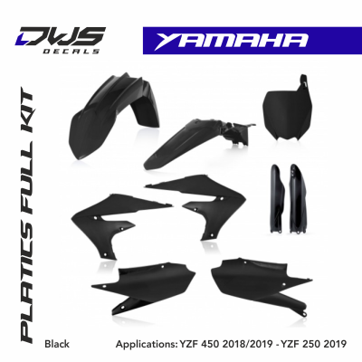 Plastics Yamaha YZF 450 250 YZ250F YZ450F 2018 2019 new Front number plate Fork protectors Front fender radiator shrouds Side panels rear fender mx decals dws decals kotflugel gabelschutzer voorpoot beschermers voorspatbord achterspatbord radiator kappen 