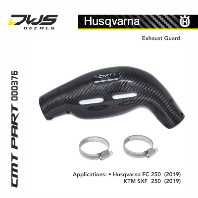 Husqvarna Carbon carbonnen exhaust girar uitlaat beschermer husqvarna fc 250  2019 ktm sxf 250  2019 cmt parts dws decals